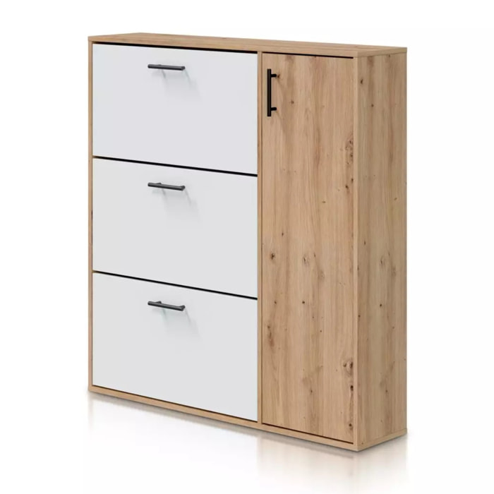 Zapatero Leia Blanco Artik (Blanco Mate) - Roble Nodi