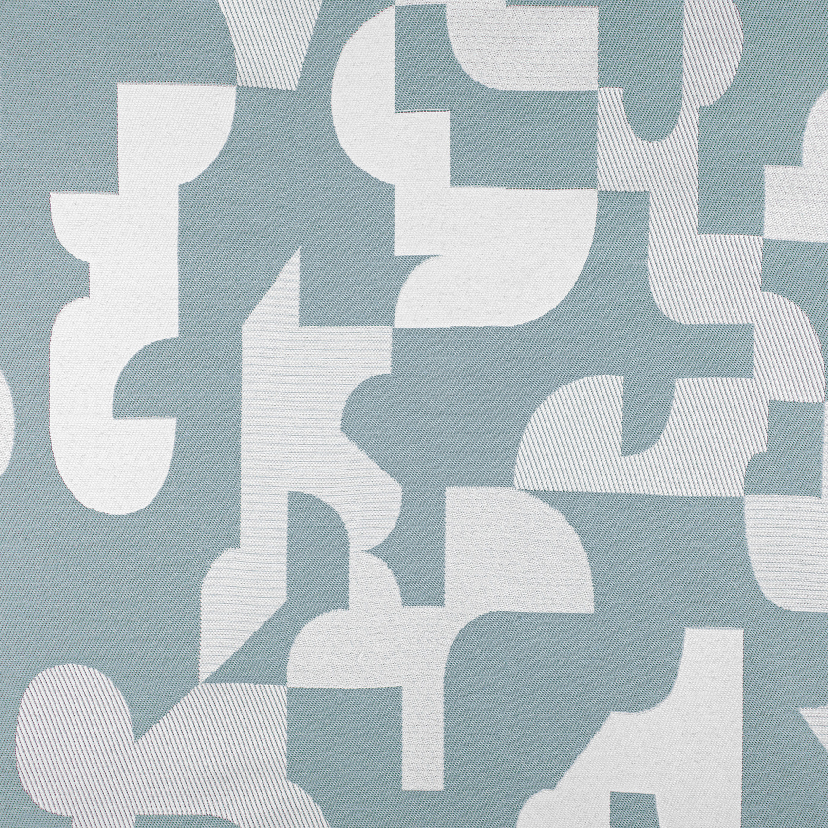 Rideau jacquard géométrique texturé rétro - Bleu