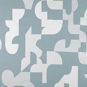 Rideau jacquard géométrique texturé rétro - Bleu