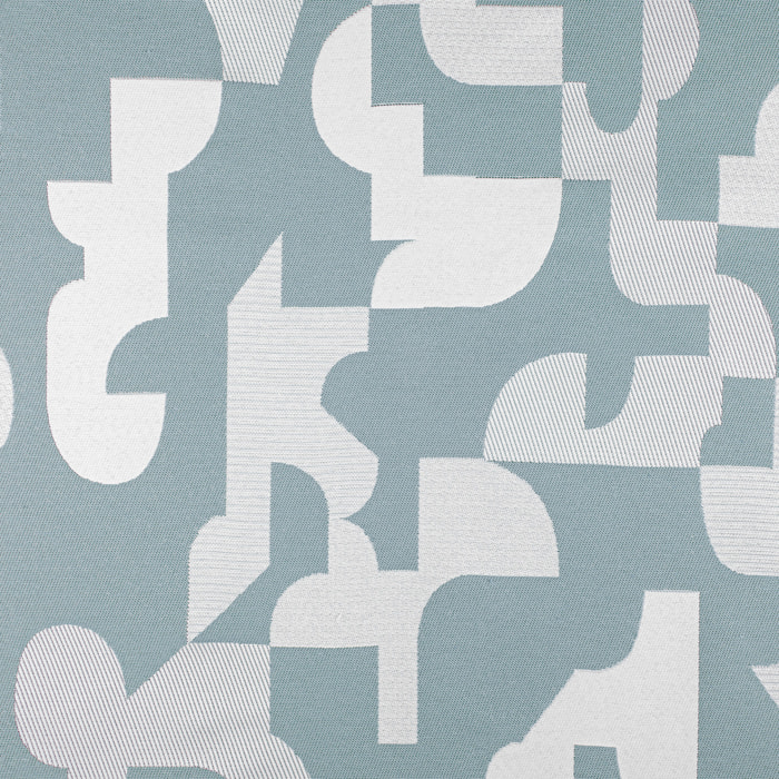 Rideau jacquard géométrique texturé rétro - Bleu