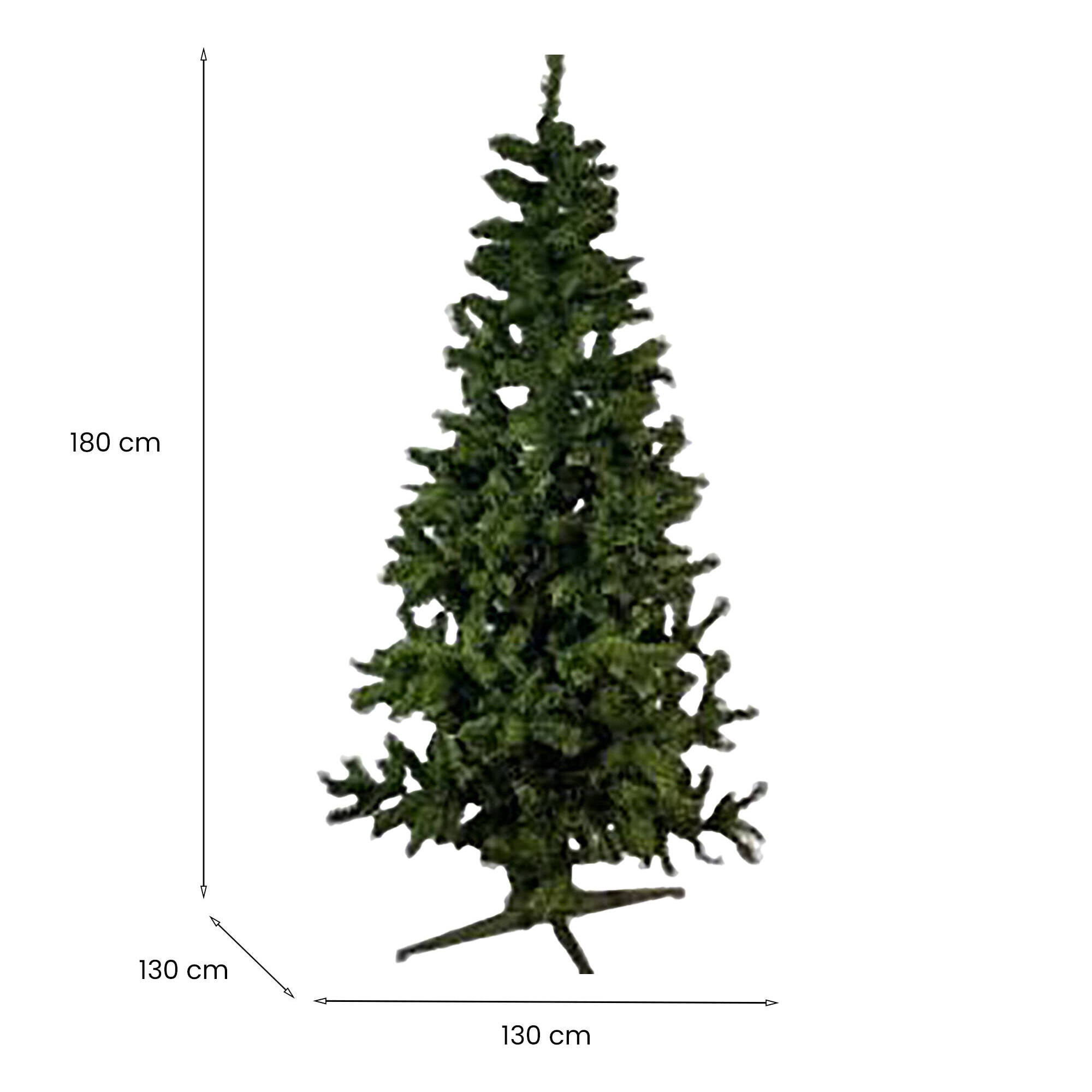 Albero di Natale 120 cm Jingles, Pino artificiale, Albero effetto reale, Alberello natalizio, Made in Italy, 60x60 h120 cm, Verde