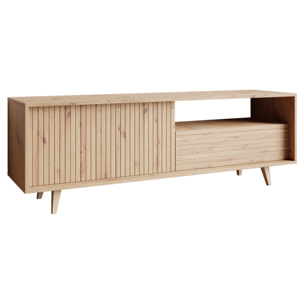 Diego - meuble TV - effet bois - 2 portes et 1 niche - 152 cm - Bois
