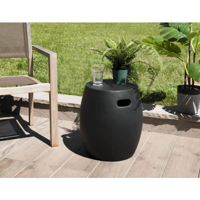 HECTOR - Table d'appoint de jardin ronde béton 43x43 cm noir