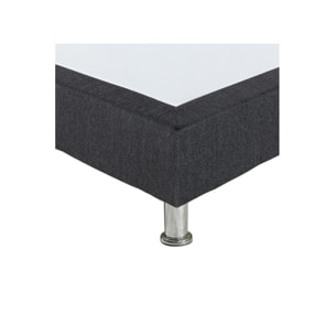 Sommier tapissier en kit 140x190 bois massif et tissu gris - LOIRE