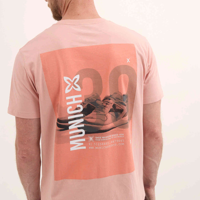 Camiseta de Algodón Orgánico con Logotipo Floral Retro LIFESTYLE T-SHIRT TRAVIS PINK