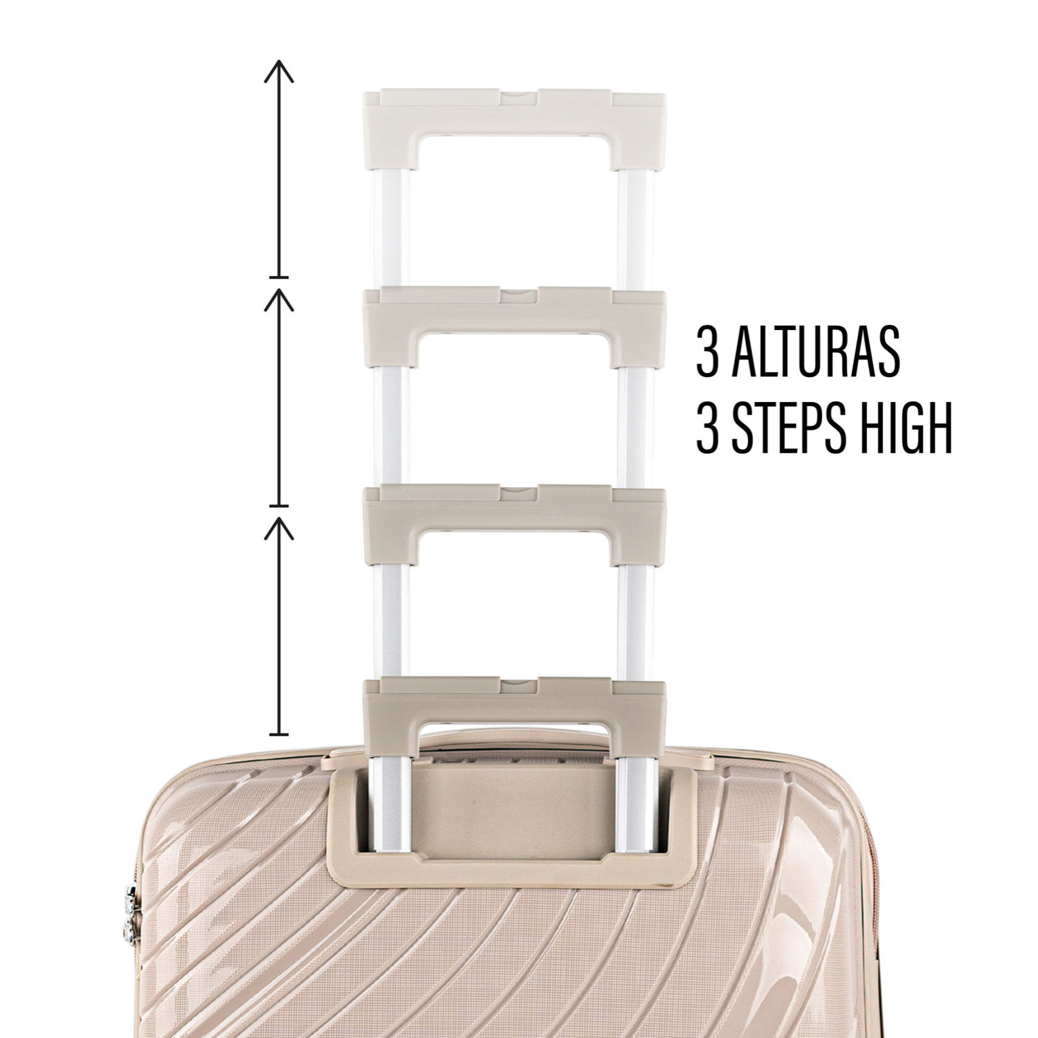 Juego De Maletas Rígidas Pp Itaca Danubio Taupe