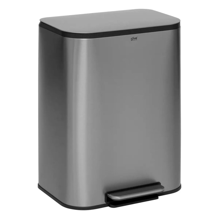 Poubelle en inox finition mat 50L