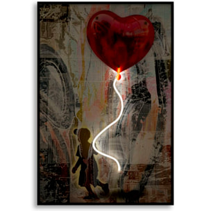 STAMPA C/LED SU TELA HEART CM 60X3,5X90 (APPLICAZIONE 3D ACRILICO)