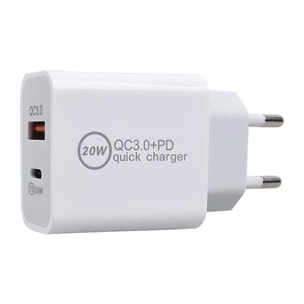 Cargador USB + USB-C PD20W