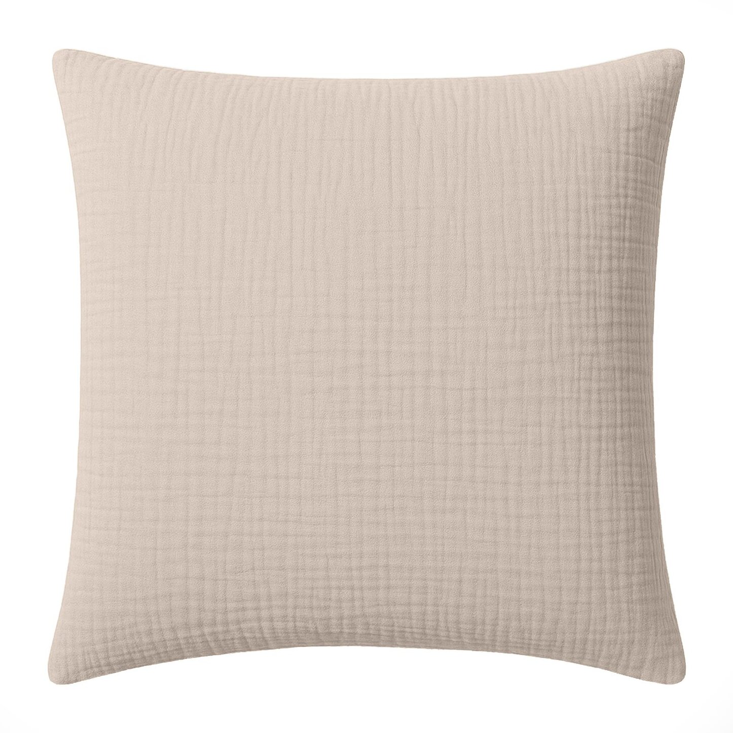 Paire de Taies d'oreiller gaze de coton lavé ecru naturel