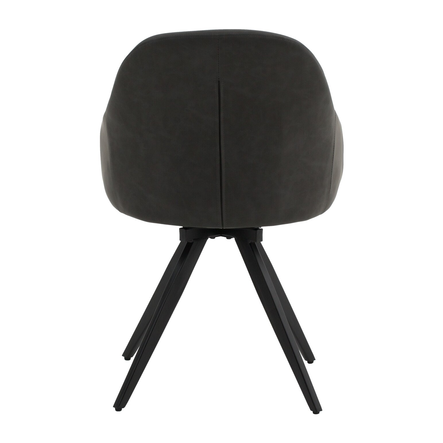 Set di 2 sedie girevoli COVENT in similpelle antracite e gambe in metallo nero, con braccioli