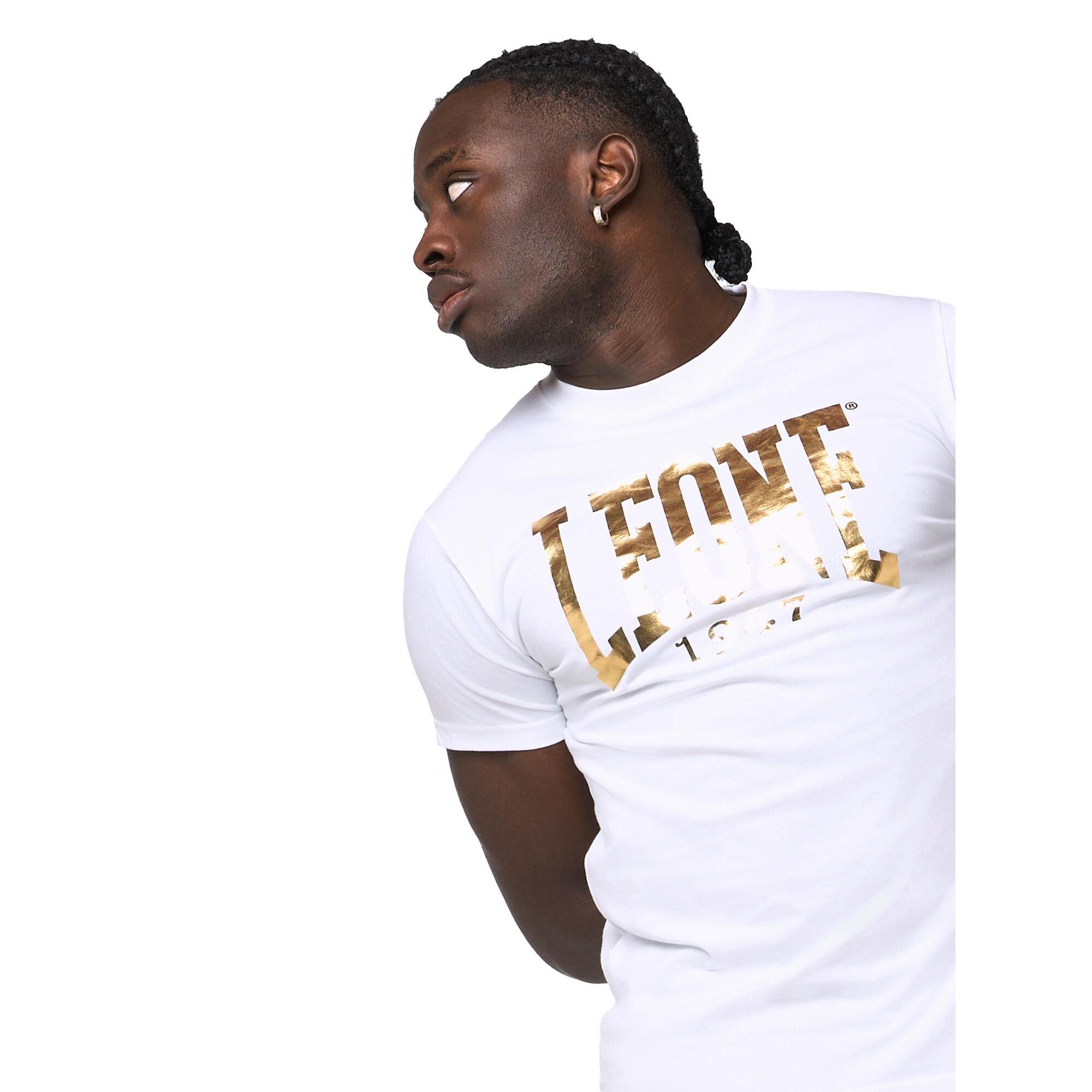 T-shirt a maniche corte da uomo logo oro Leone New Gold