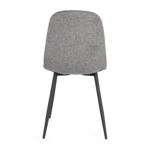 Set di sedie IRELIA in tessuto grigio scuro e acciaio antracite