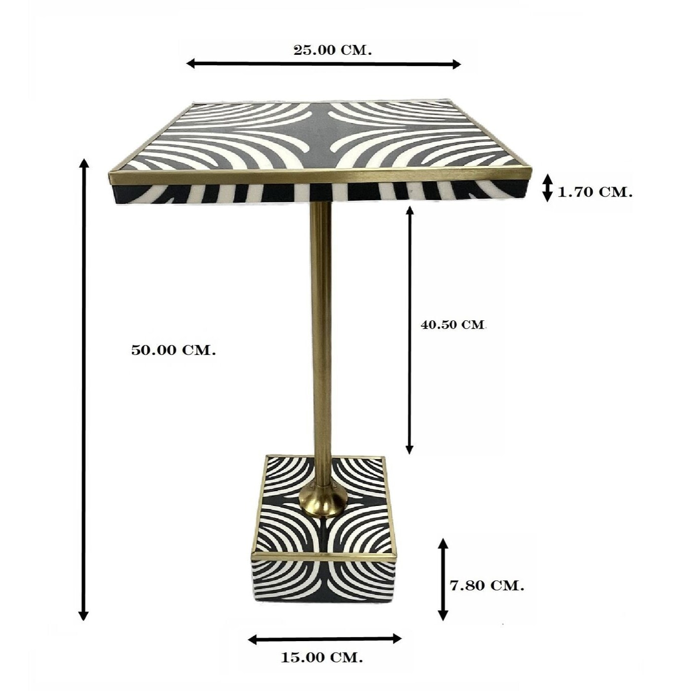 Table d'appoint zèbre 25x25cm Kare Design