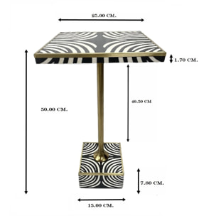 Table d'appoint zèbre 25x25cm Kare Design