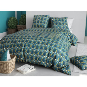 Parure housse de couette coton multicolore