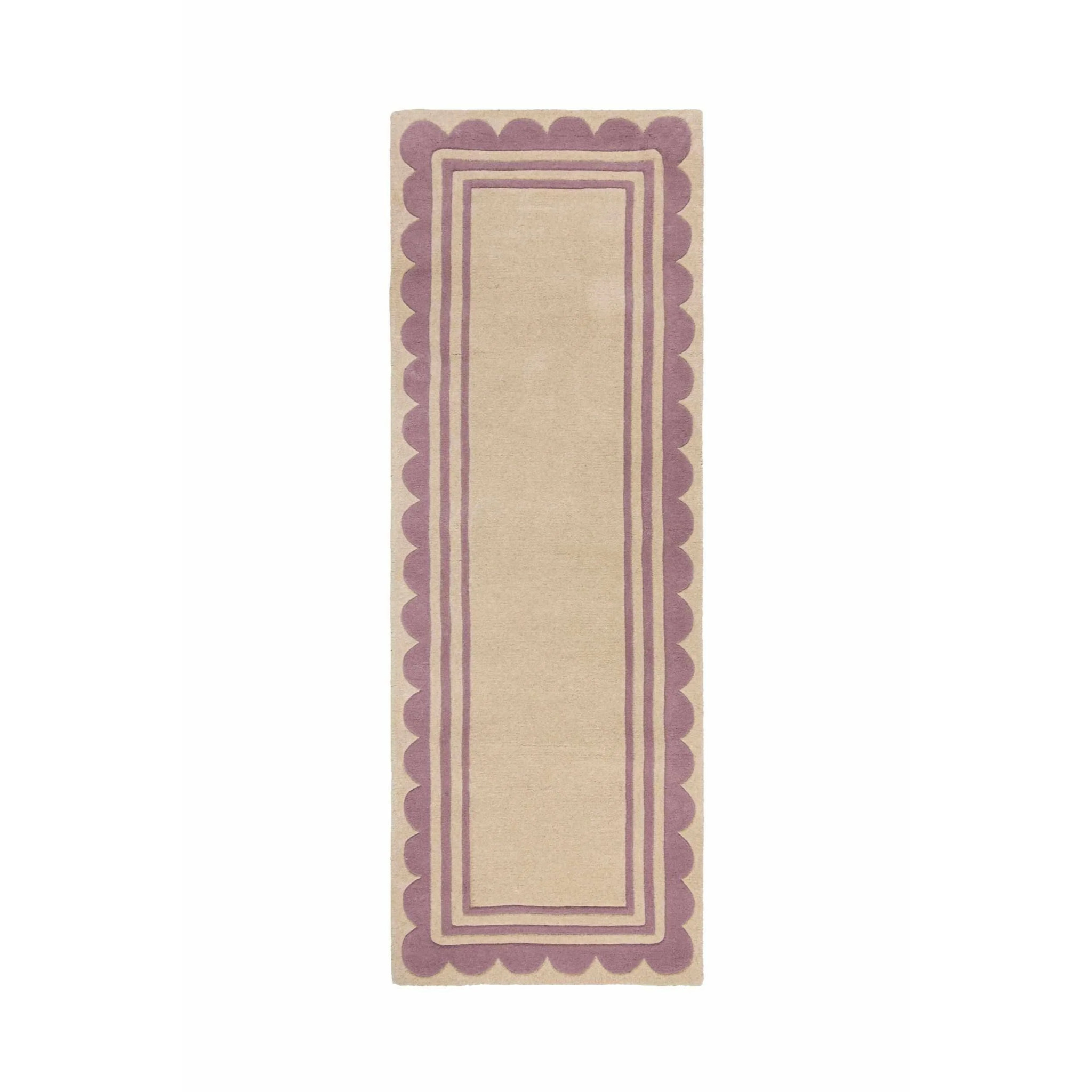 Tapis de couloir en laine à bordure festonné LOIS