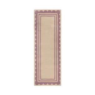 Tapis de couloir en laine à bordure festonné LOIS
