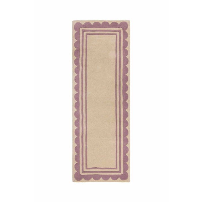 Tapis de couloir en laine à bordure festonné LOIS