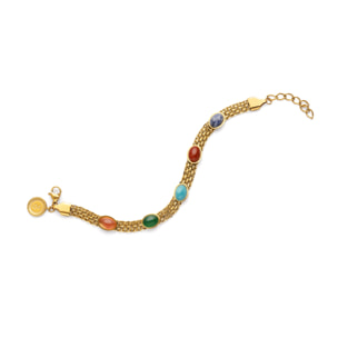 Bracciale Tape Stones Acciao Placcato Oro