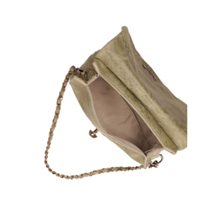 Borsa a tracolla da donna Made in Italy - Modello Floralia Lux - Pelle scamosciata - 25.0 x 15.0 x 11.0 cm