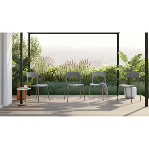 Set 4 Sedie Da Giardino In Polipropilene Impilabili Leggere E Resistenti Ideali Per Esterni Terrazze Giardini Bar Dehors Ristoranti Grigio