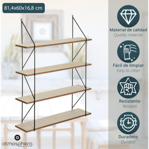 Estantería de pared de metal mdf 60 x 80 iris