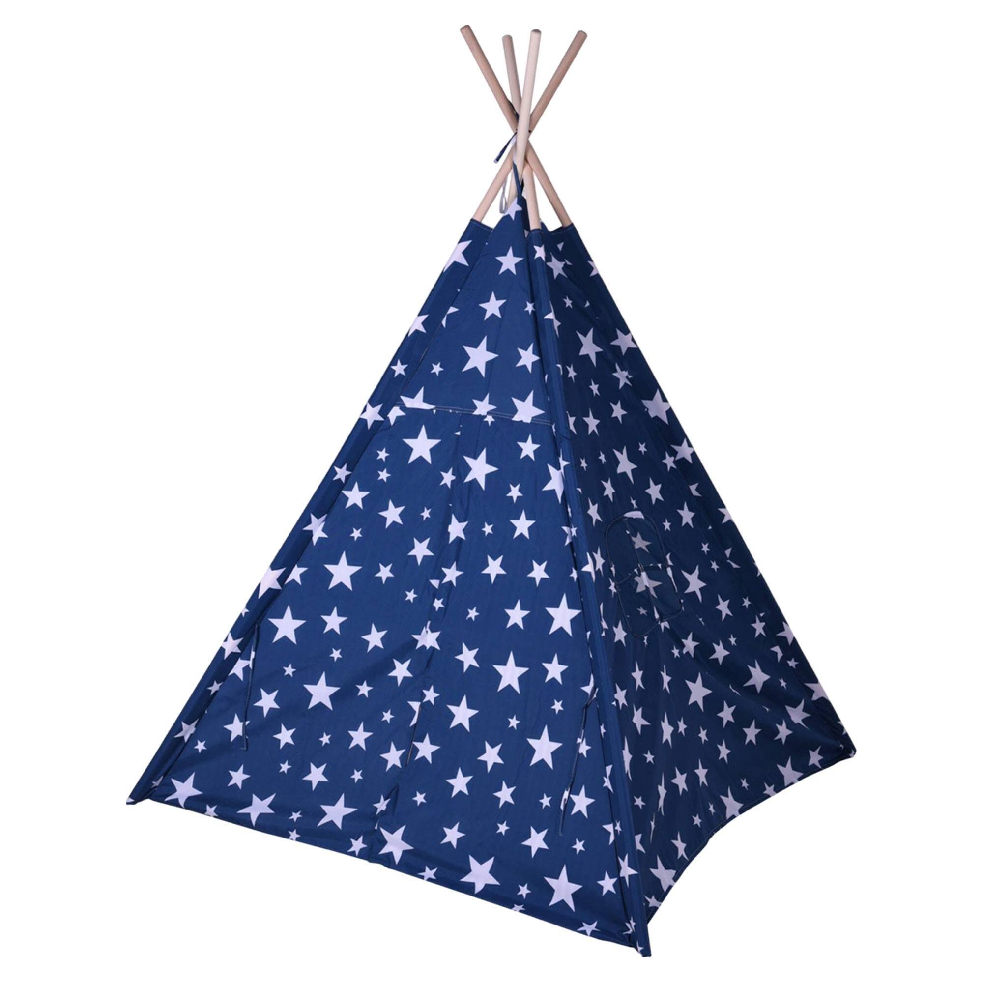 Well home - tipi de poliéster diseño de estrellas color azul 103x103x160cm