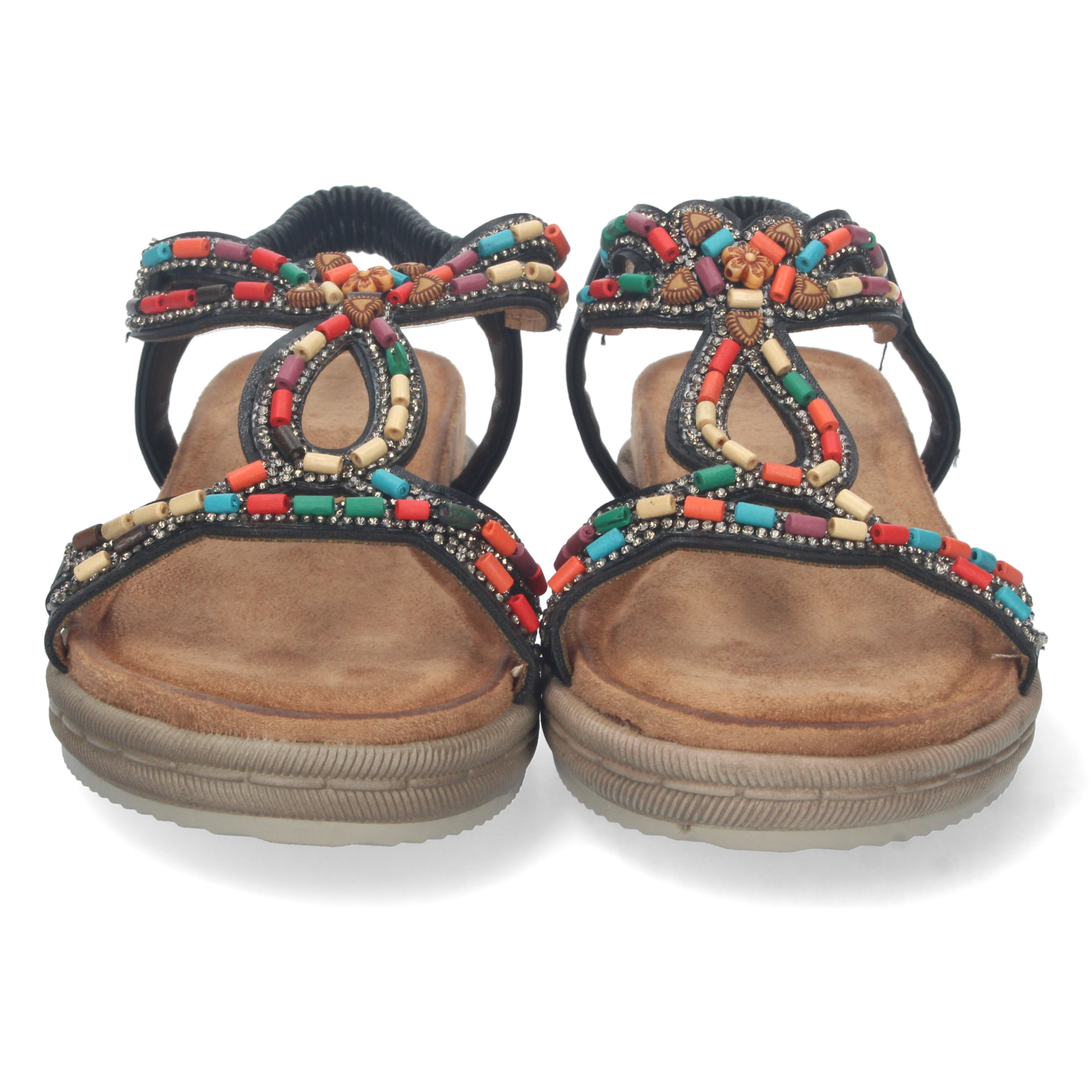 Sandalia Plana con Detalles y Elastico