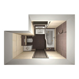 160x80 cm Beata Plus baignoire bain douche asymétrique en acrylique positionnement droite, sans pieds, blanc (BE1600PPLUS)