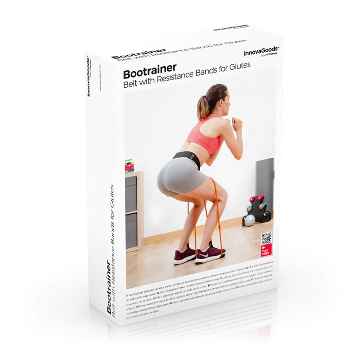 Ceinture avec bandes de résistance pour les fessiers et guide d'exercices Bootrainer InnovaGoods