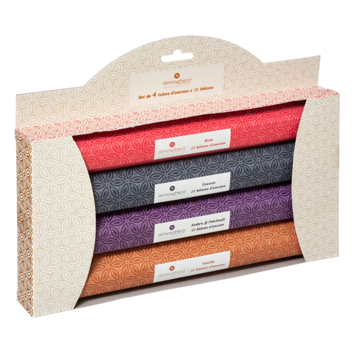 Set de 4 bâtons à encens "Doli" multicolore H23cm
