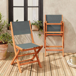 Chaise de jardin pliante bois d'eucalyptus (lot de 2) ALMERIA