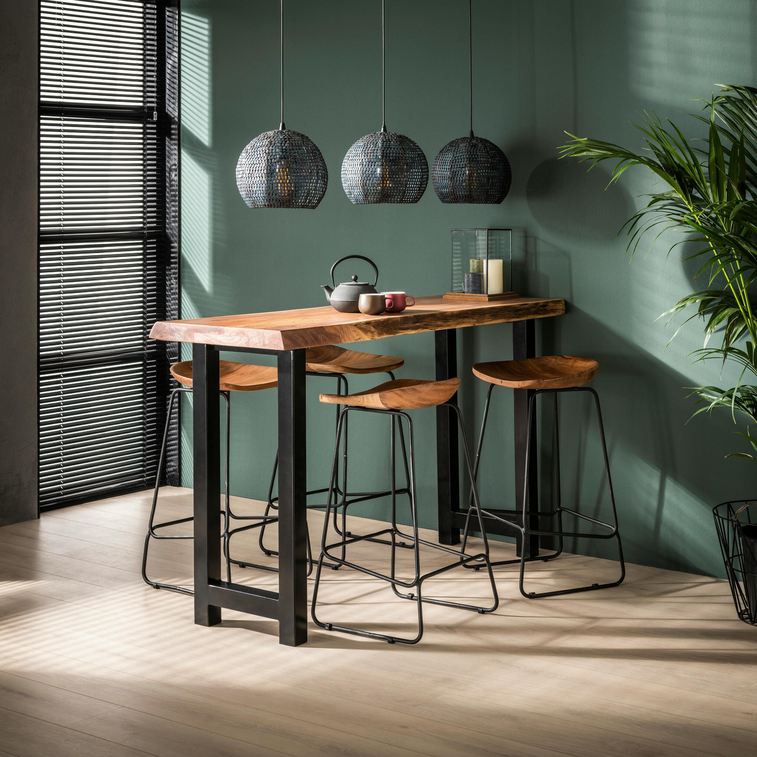 Tabouret de bar bois massif d'acacia MELBOURNE