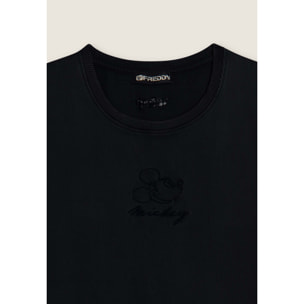 T-shirt cropped da donna in costina con ricami Disney