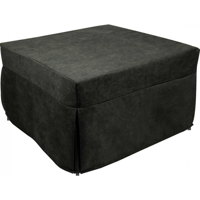 Pouf Arno, Poltrona multiuso, Poltroncina sacco, Pouf poggiapiedi, Made in Italy, 78x78 h45 cm, Grigio