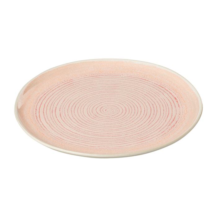 J-Line assiette Lara - porcelaine - rose clair - small  - 4 pièces