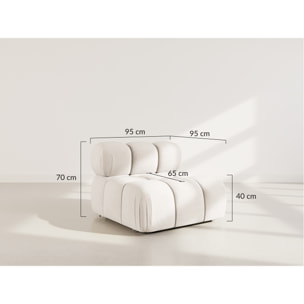 Ruby - module d'assise en velours texturé - Beige