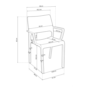Pack 4 sillas de exterior Ocean Antracita