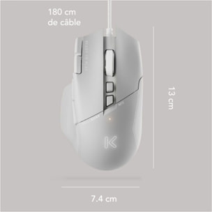 Souris Gamer Filaire SKILLKORP M15 BLANCHE V2 Progress