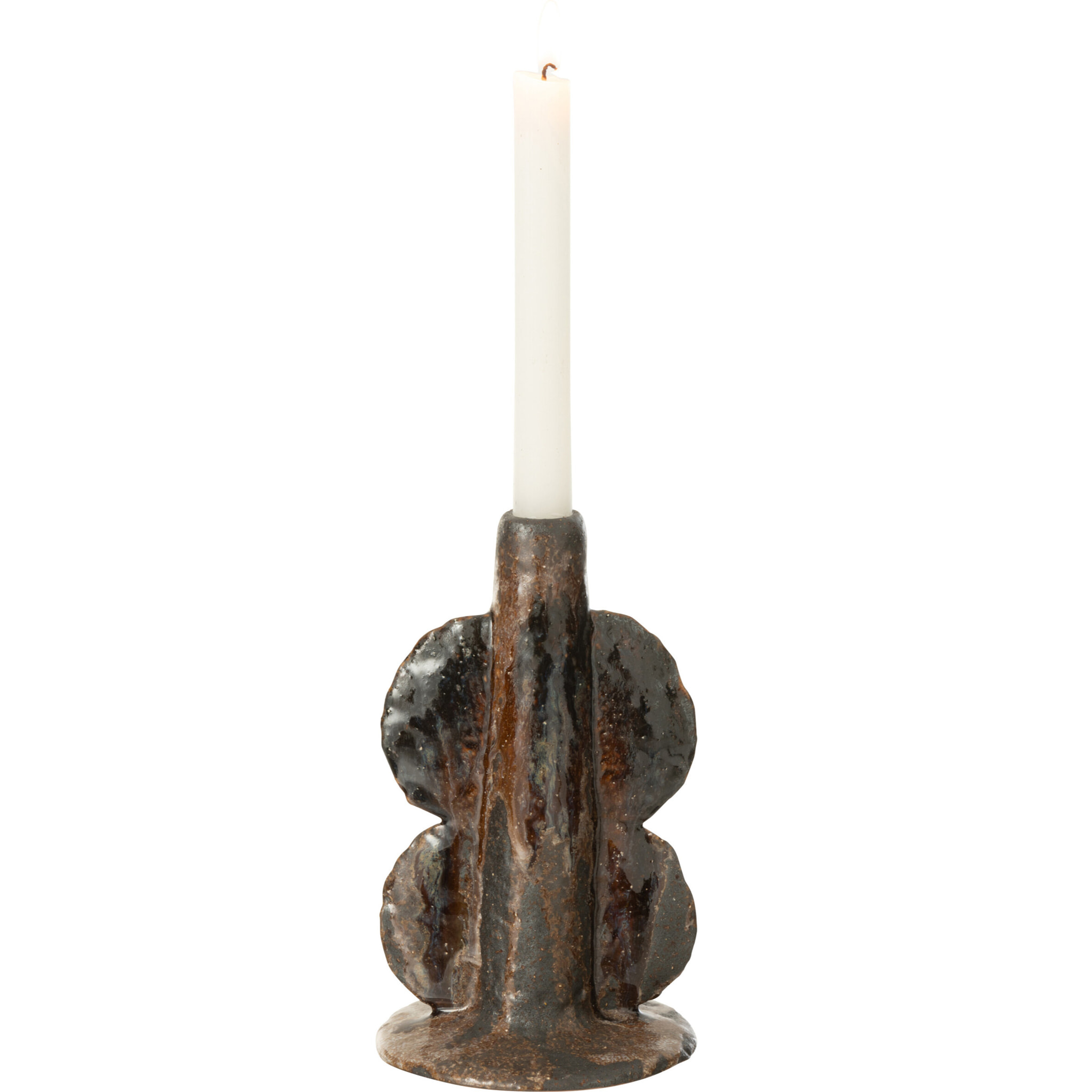 J-Line vase Naga Smal - céramique - noir/brun - 20 cm de hauteur