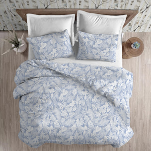 Parure copripiumino flanella clorofilla azzurro