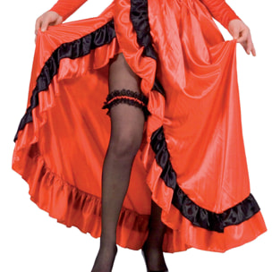 Costume Carnevale Ballerina Can-Can Sexy Rosso - Nero Donna