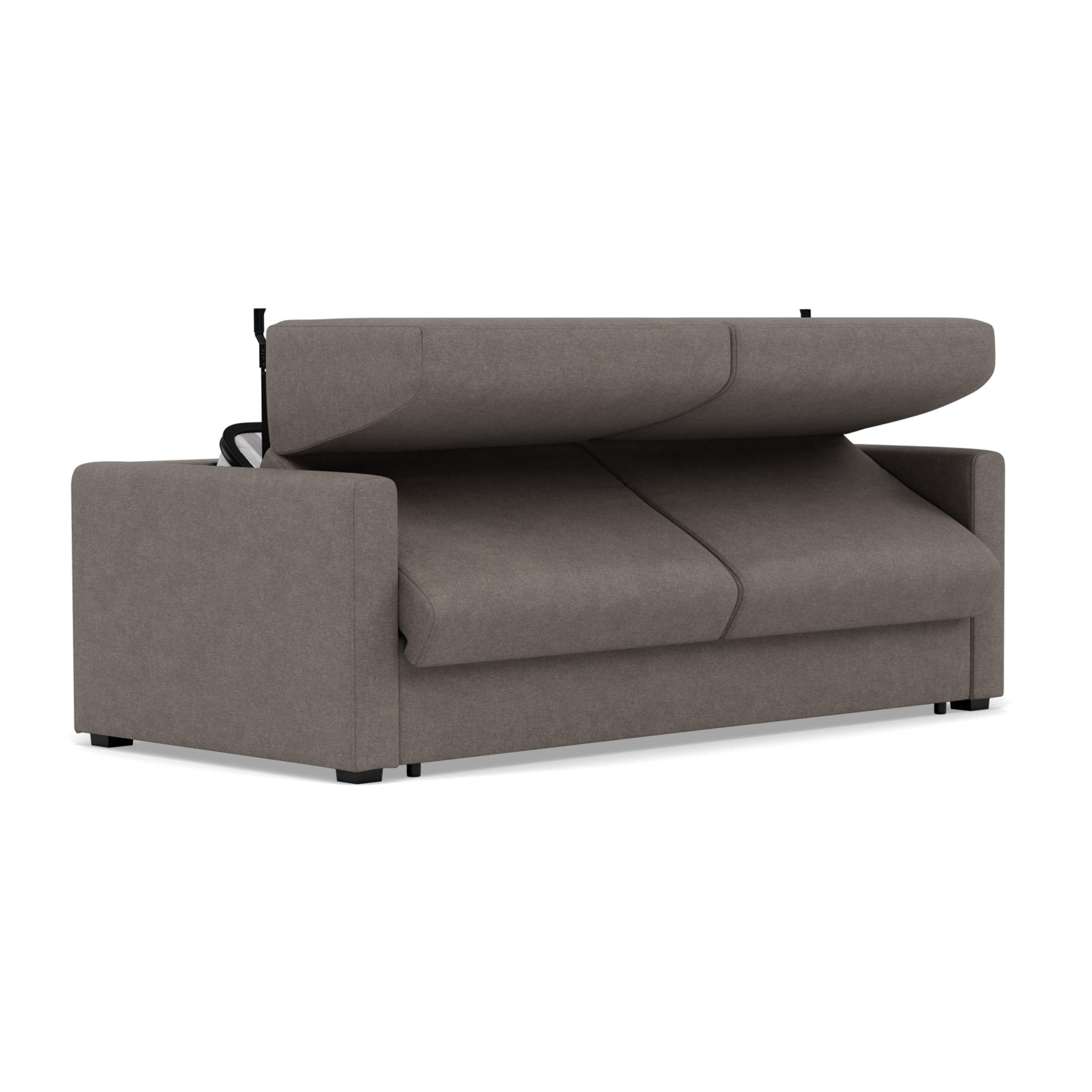 Julia - canapé 3 places convertible couchage quotidien matelas 14 cm en tissu - Gris