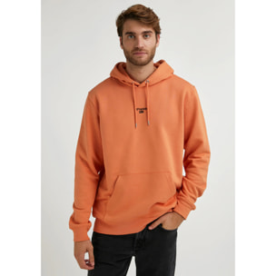 Sudadera Unisex Color Naranja Con Capucha y Logo D.Franklin negro