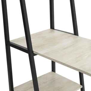 Bimyo - Scrivania pieghevole con libreria salvaspazio 50x41xH128 cm in stile industrial bleach