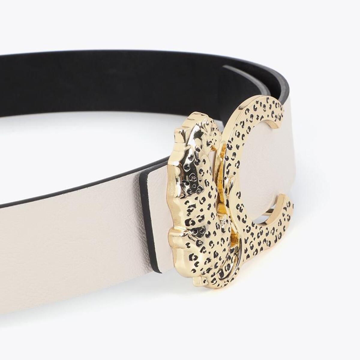 Cintura reversibile con fibbia con logo animale