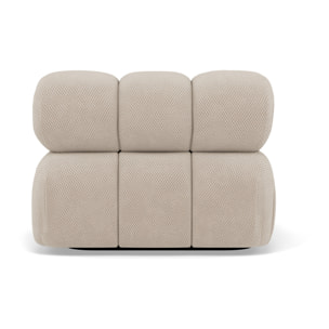 Ruby - module d'assise d'angle gauche en velours texturé - Beige
