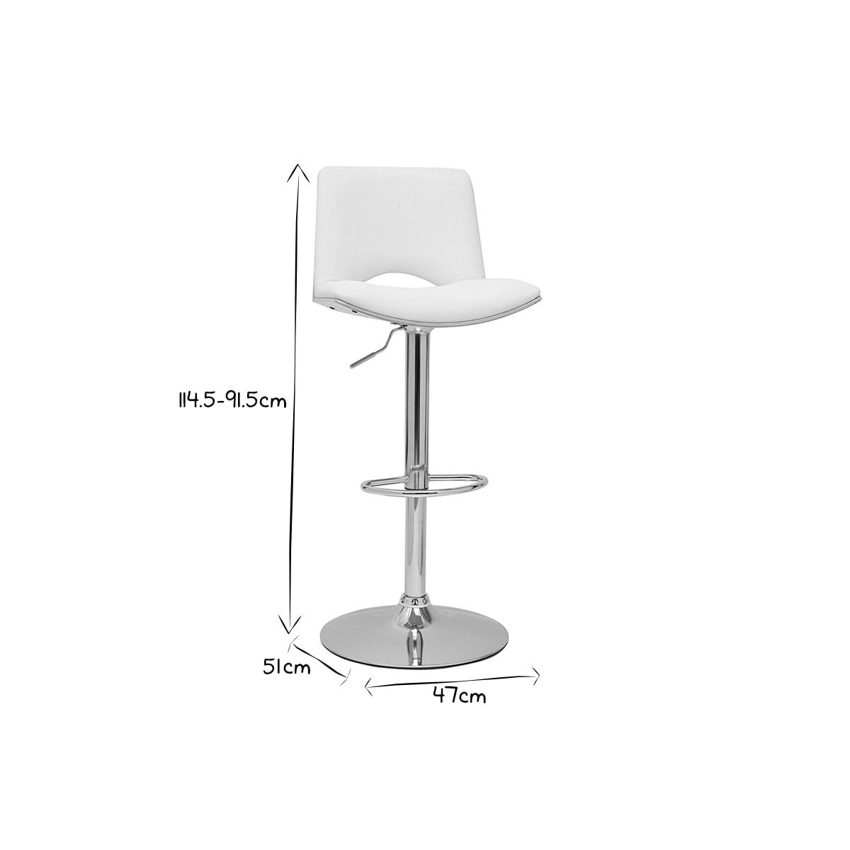 Tabouret de bar design réglable blanc et bois clair PANACH