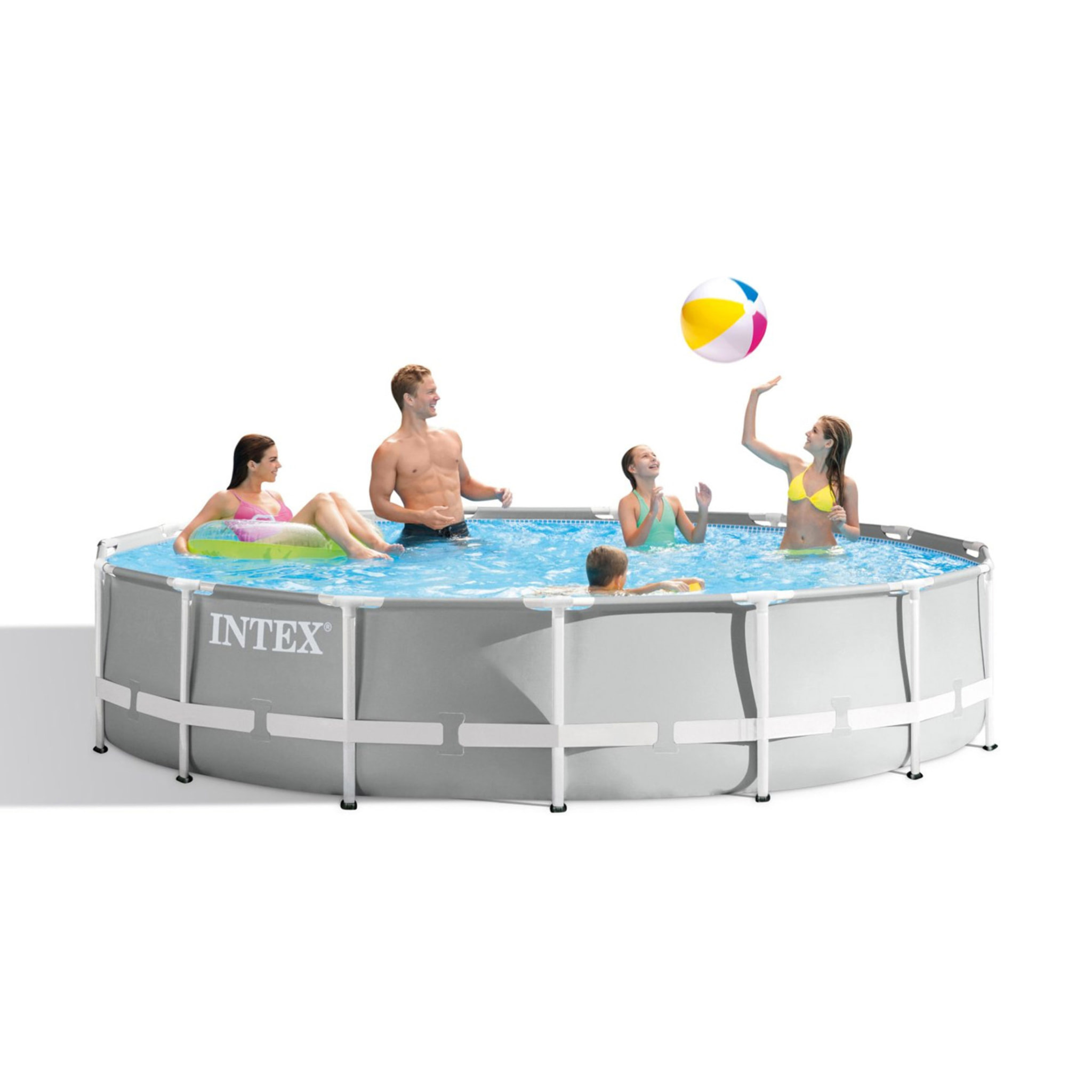 Intex Piscina Prisma Frame rotonda con Pompa Filtro, Scaletta e Teli, 457x107 cm